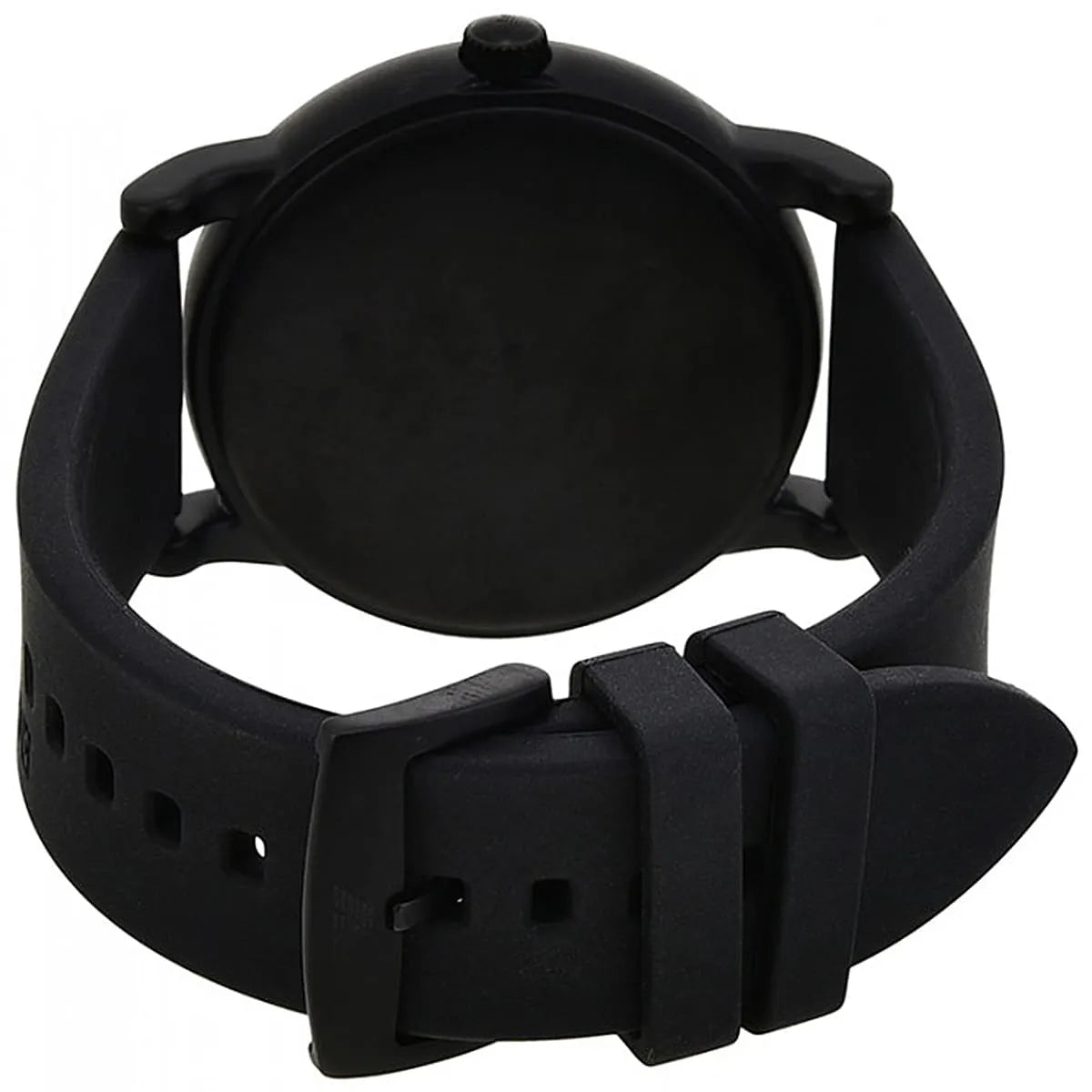 Emporio Armani Luigi Slim Matte Black Dial Black Rubber Strap Men's Watch - AR11071