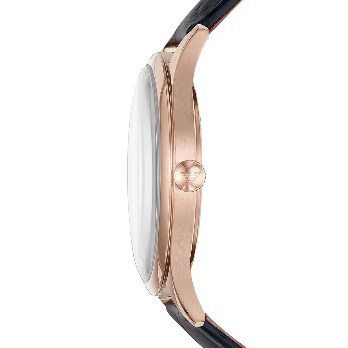Emporio Armani AR11131 watch side profile showing rose gold case thickness