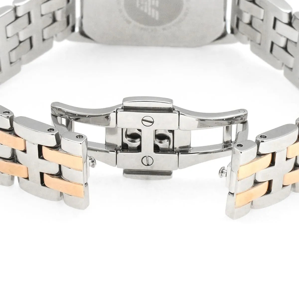 Emporio Armani Giola AR11146 bracelet clasp detail showing two-tone metal construction