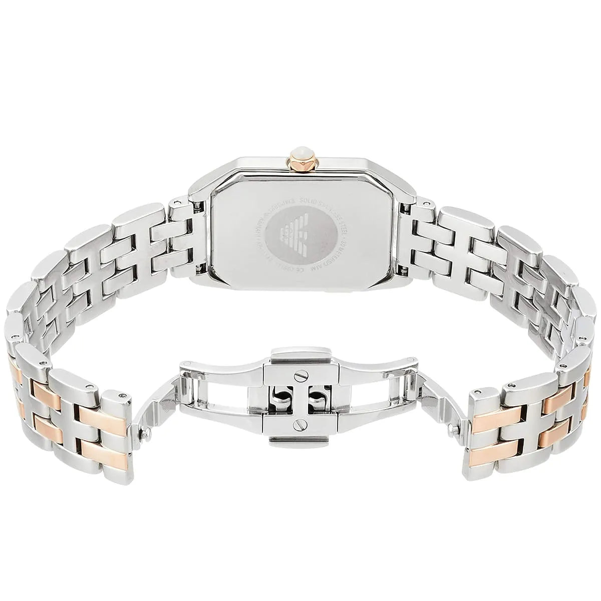 Emporio Armani Giola AR11146 two-tone stainless steel and rose gold bracelet with fold-over clasp