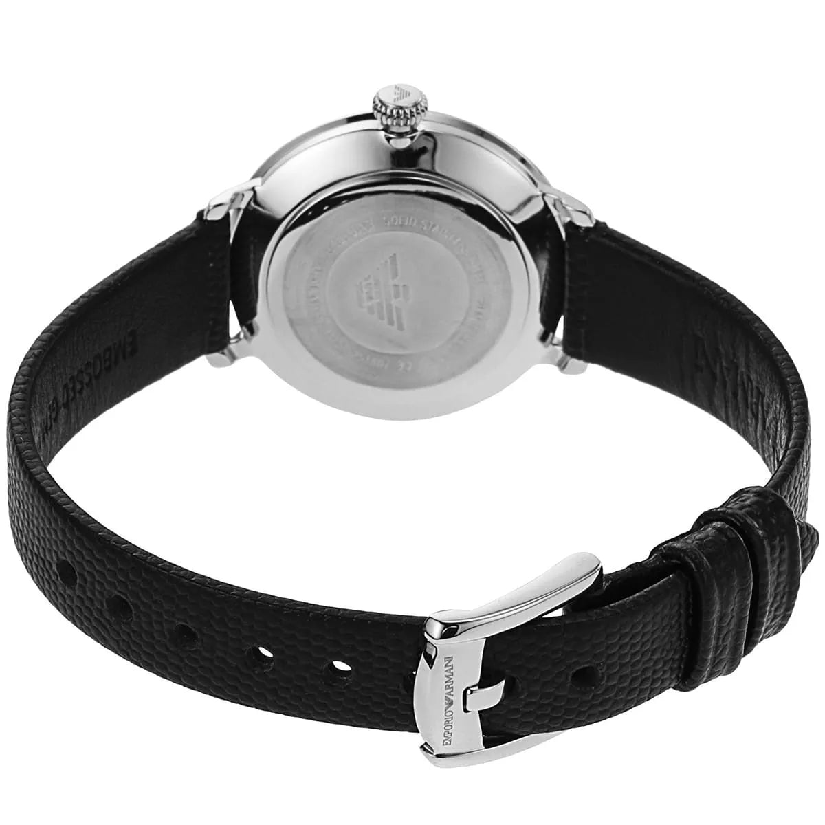 Emporio Armani Modern White Dial Black Leather Strap Watch For Women - AR11159 AR11159 - Image 7