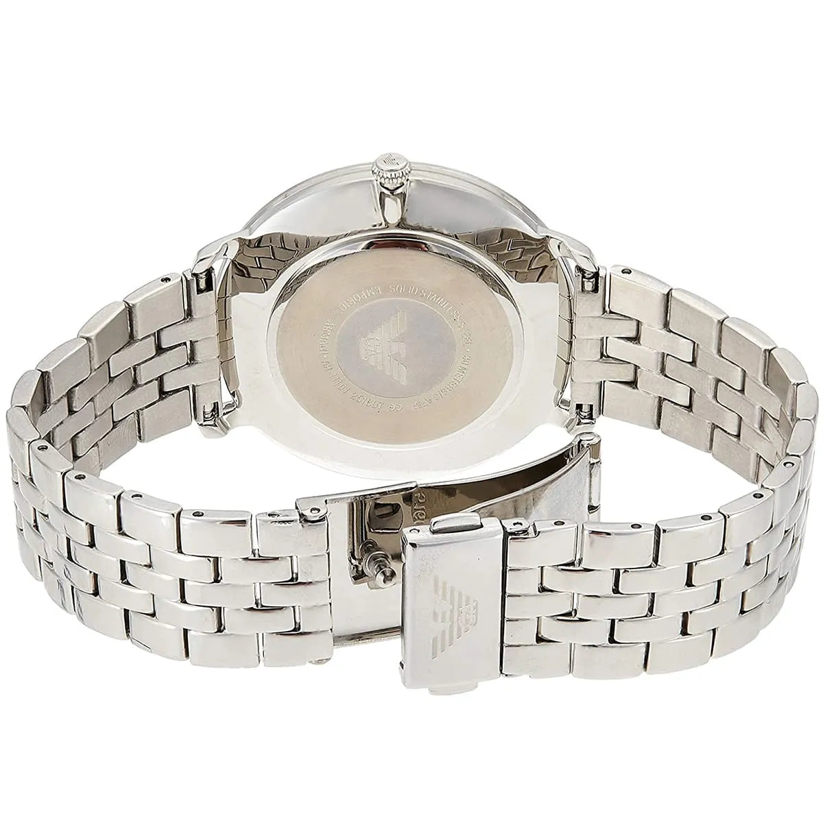 Emporio Armani Modern Slim Textured Black Dial Silver Men's Watch - AR11161