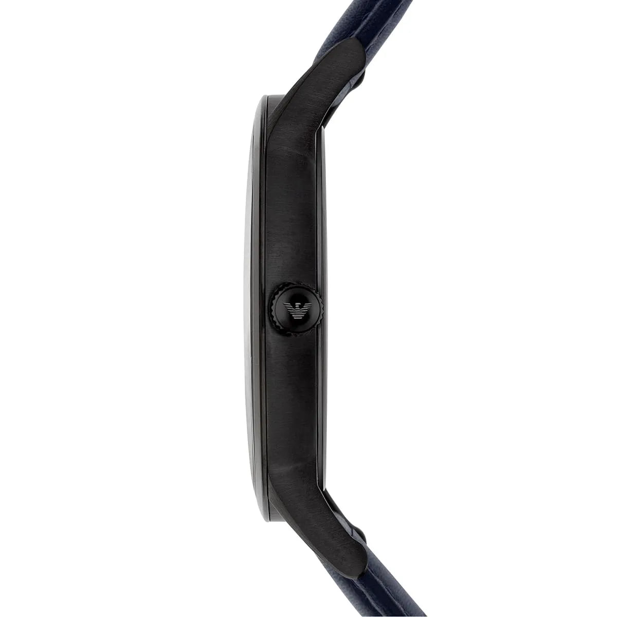 Emporio Armani Renato AR11190 case side view showing black stainless steel case
