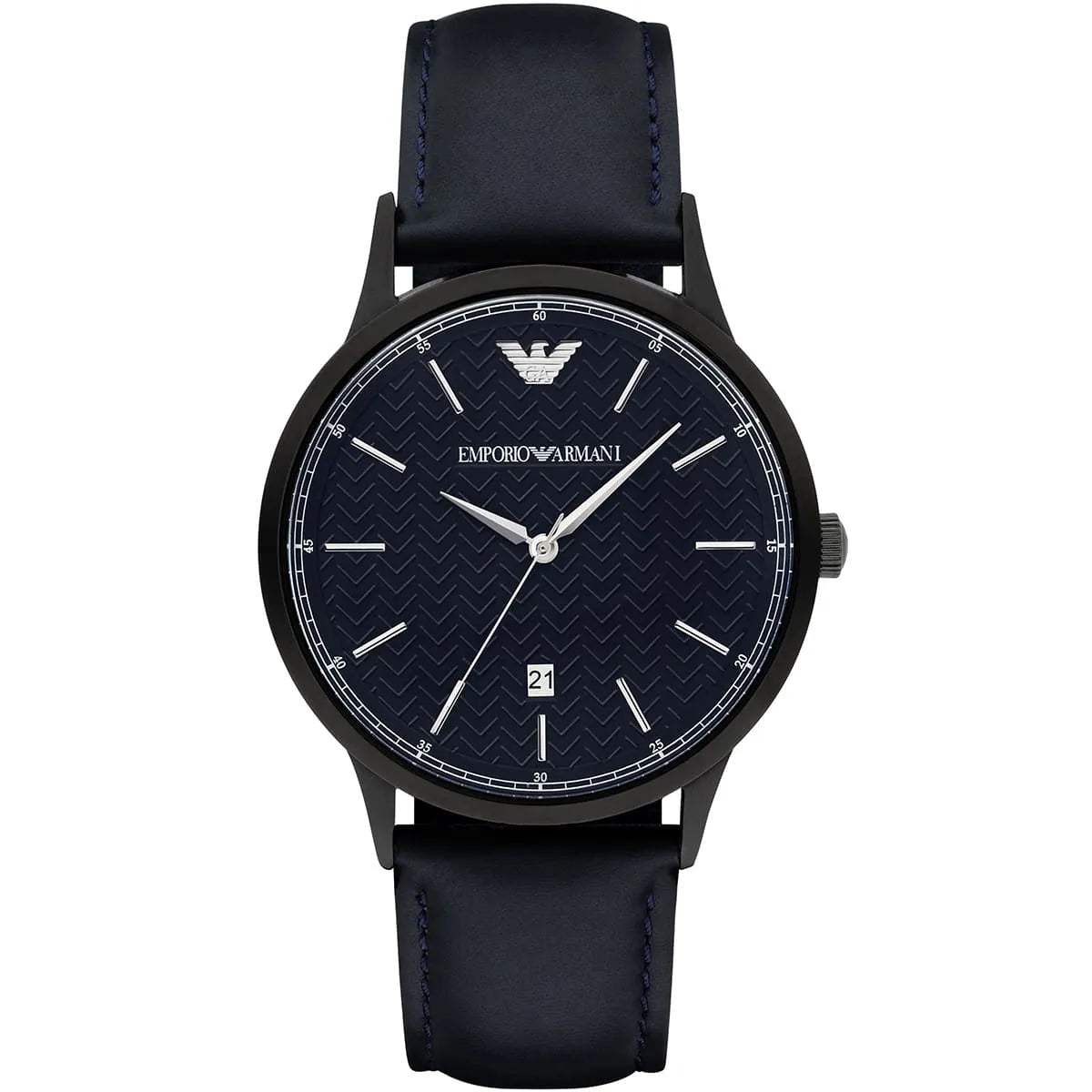 Emporio Armani Renato AR11190 men's watch with blue dial and blue leather strap