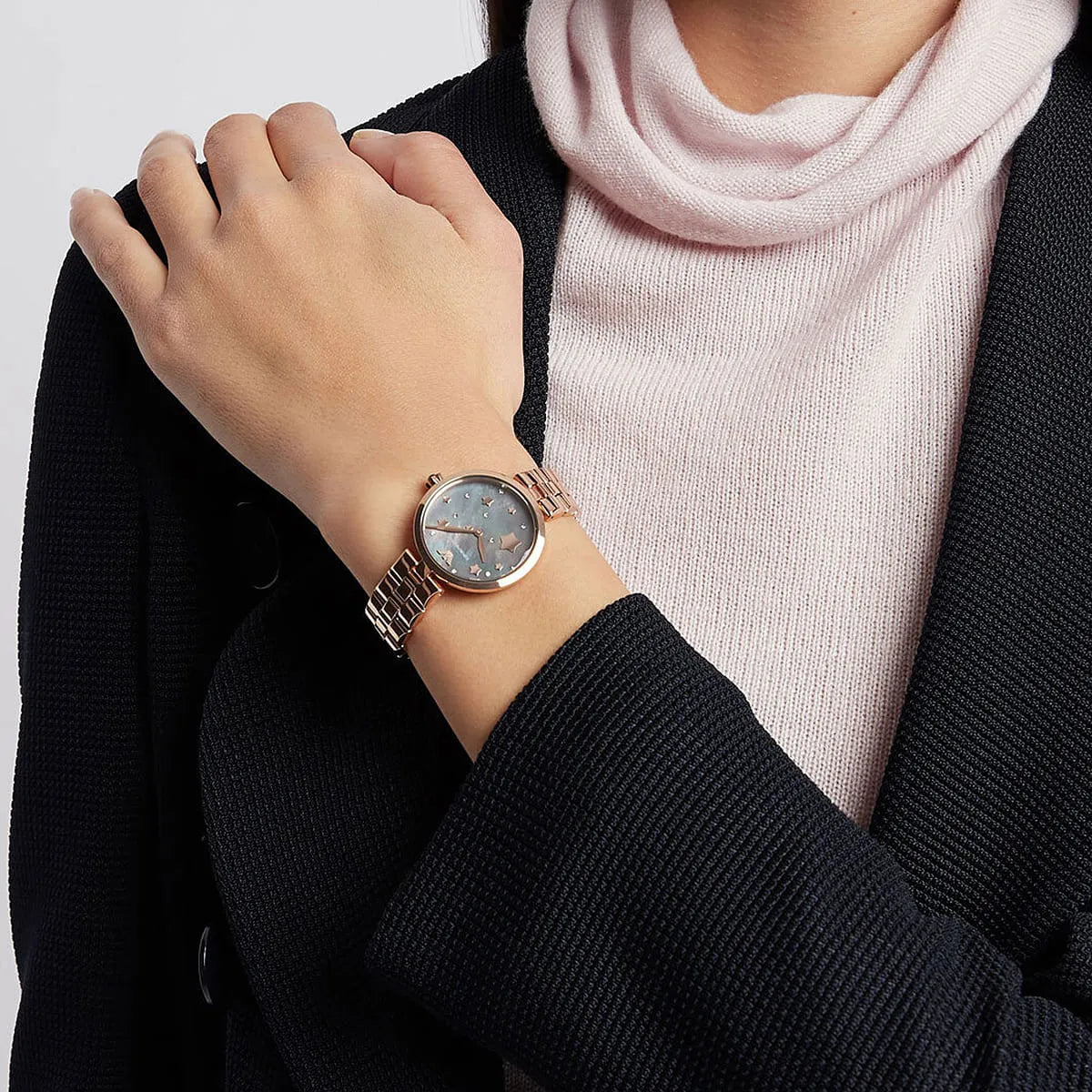 Emporio Armani Arianna Black MOP Dial Rose gold Women's Watch - AR11197