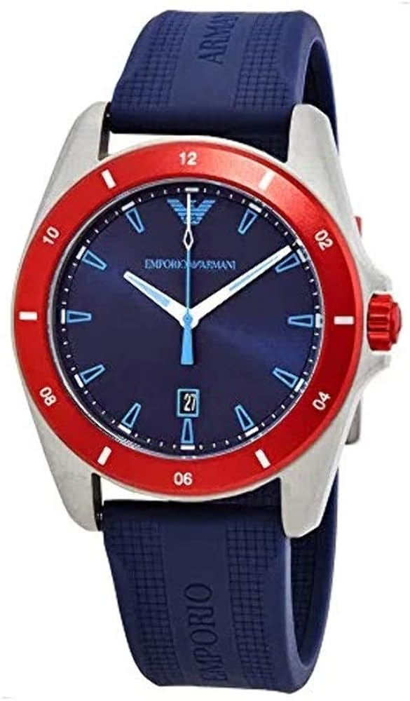 Emporio Armani Sigma AR11217 quartz men's watch with blue dial and red accents