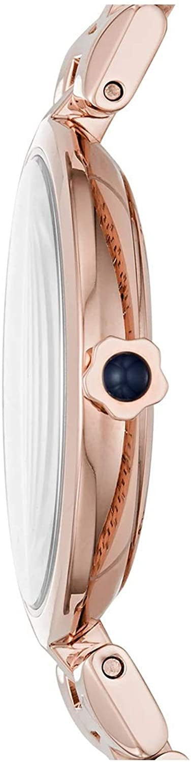 Emporio Armani AR11220 watch side profile showing rose gold case depth and crown detail
