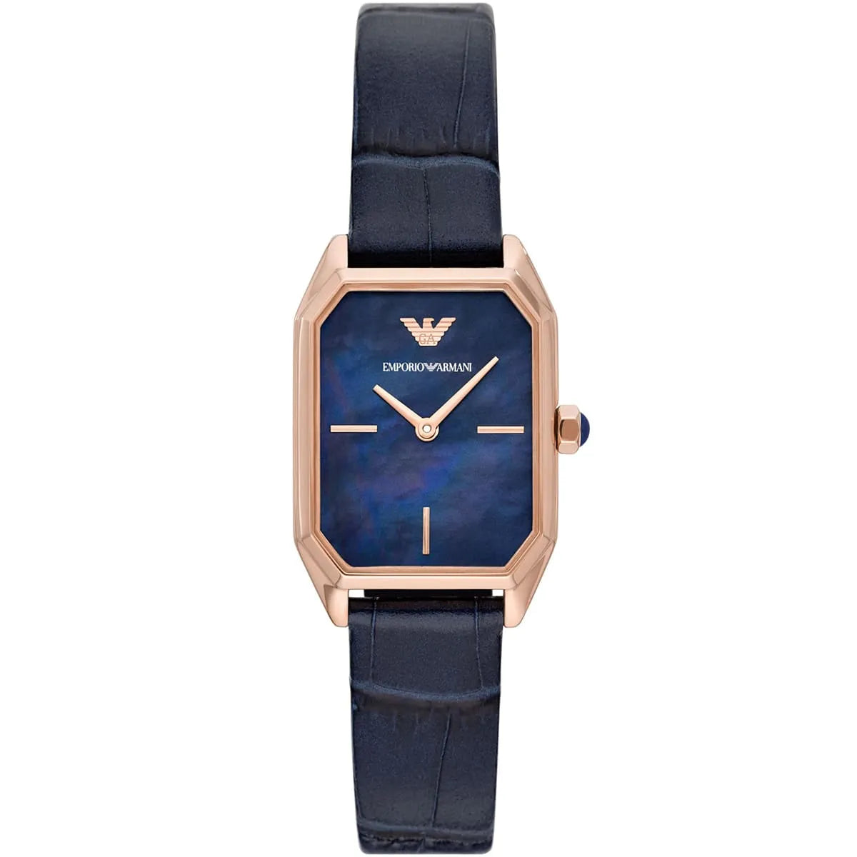 Emporio Armani AR11426 quartz watch with blue dial and navy leather strap