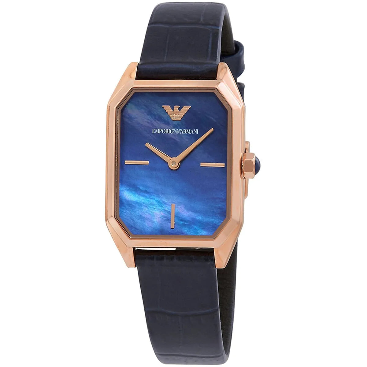 Emporio Armani AR11426 women's watch with blue mother of pearl dial and rose gold case