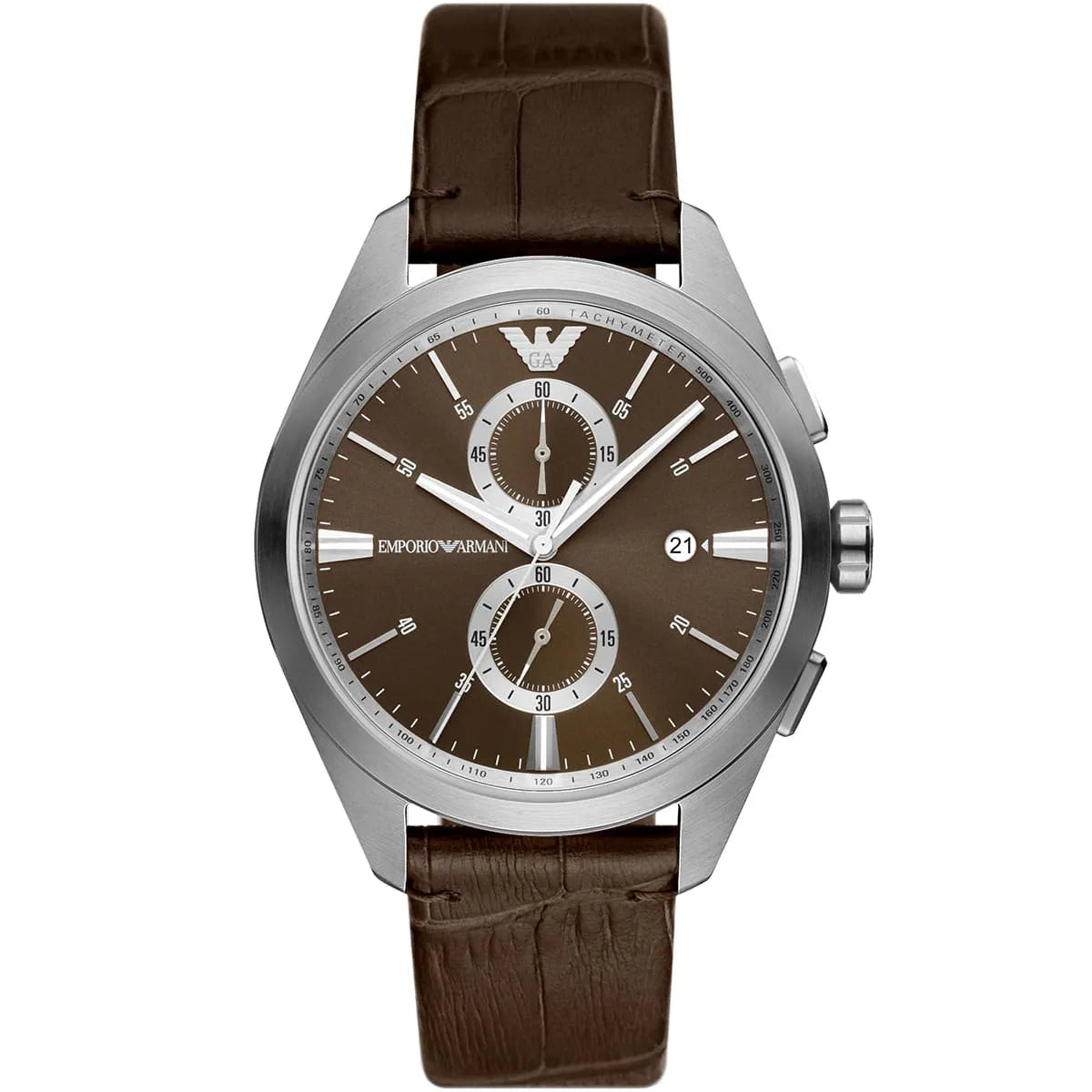 Emporio Armani Claudio Chronograph Brown Genuine Leather Watch - AR11482