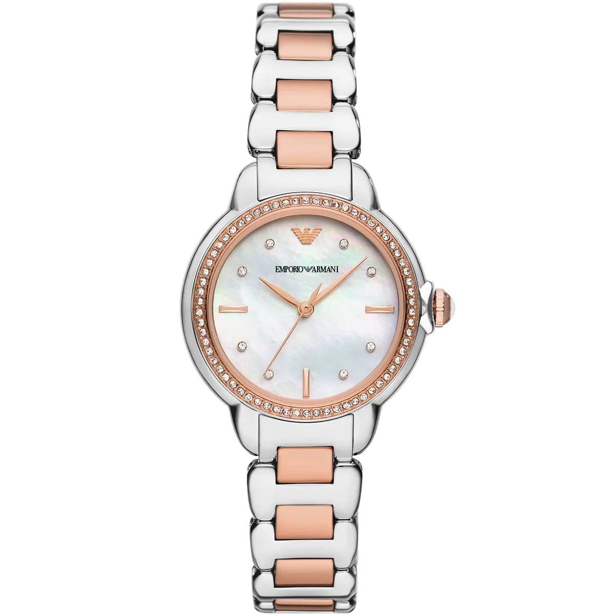 Emporio Armani Mia White MOP Dial Two-tone Women's Watch - AR11569