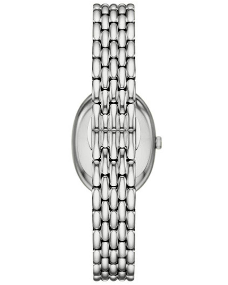Emporio Armani AR11706 side view of oval case and stainless steel bracelet