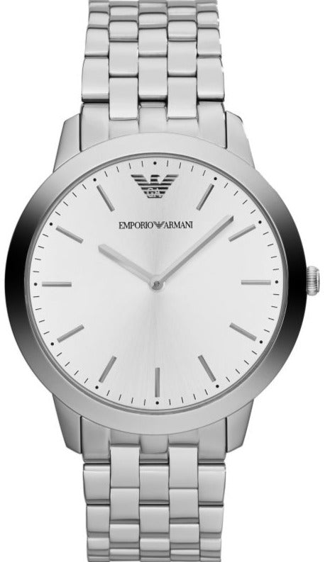 Emporio Armani AR1745 silver dial watch with silver steel bracelet
