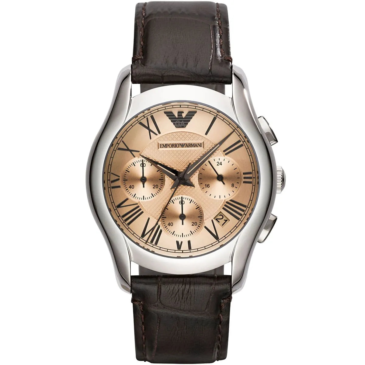 Emporio Armani Luigi AR1790 watch with cream dial and black leather strap