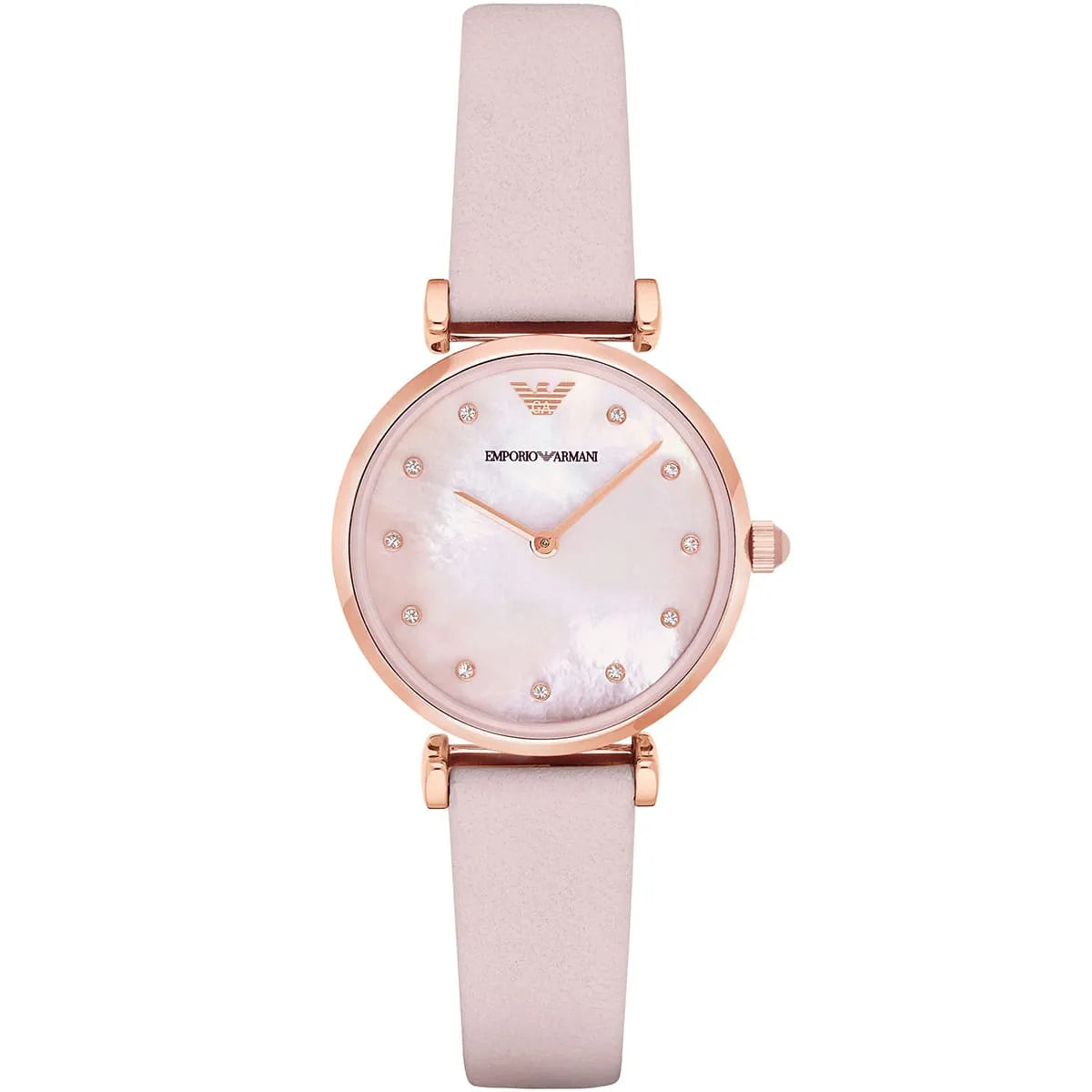 Emporio Armani AR1958 Retro Rose Gold Tone Pink MOP Dial Leather Womens Watch AR1958 - Image 2