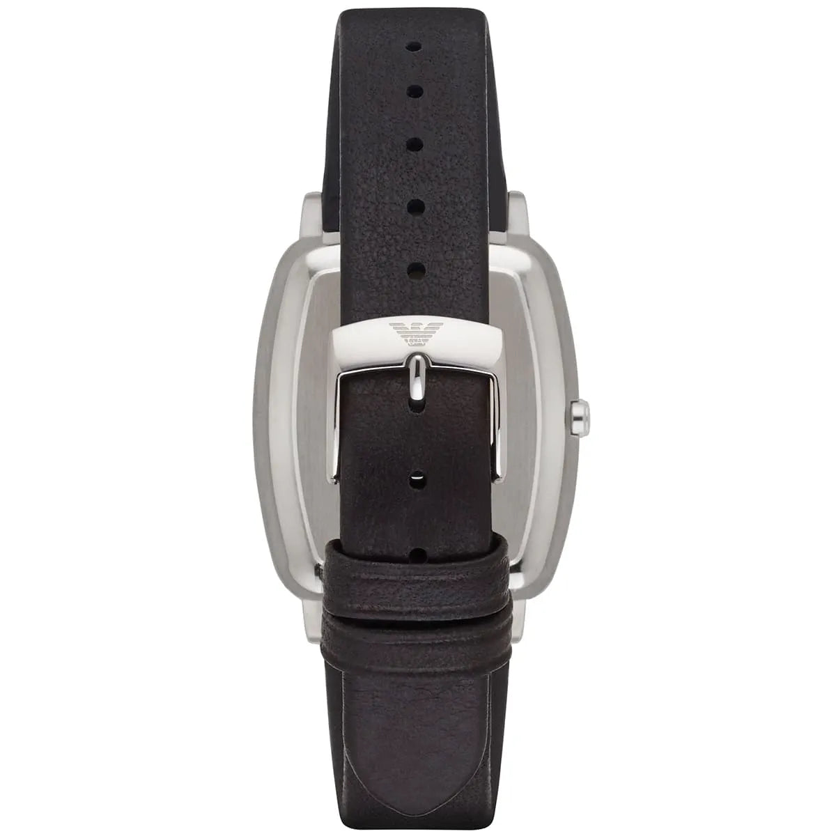 Emporio Armani AR2490 black leather strap with buckle clasp rear view