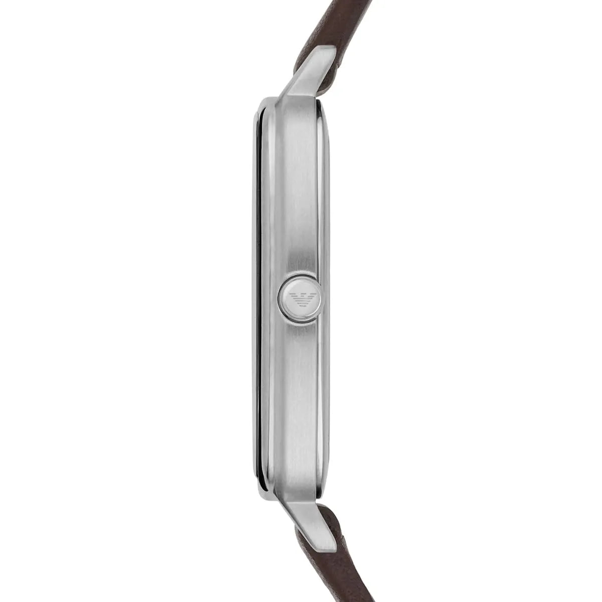 AR2491 Emporio Armani watch side profile showing steel case and crown detail