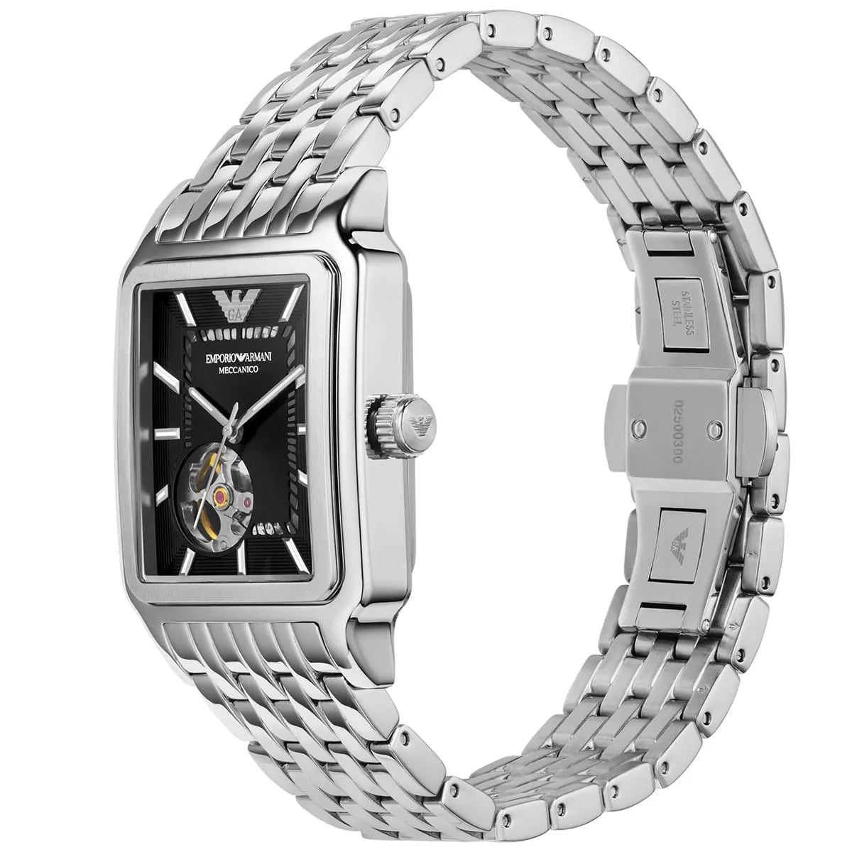 Emporio Armani Diego Automatic Rectangle Silver Men's Watch - AR60057