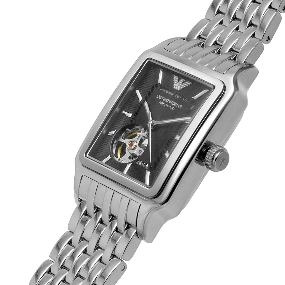 Emporio Armani Diego Automatic Rectangle Silver Men's Watch - AR60057