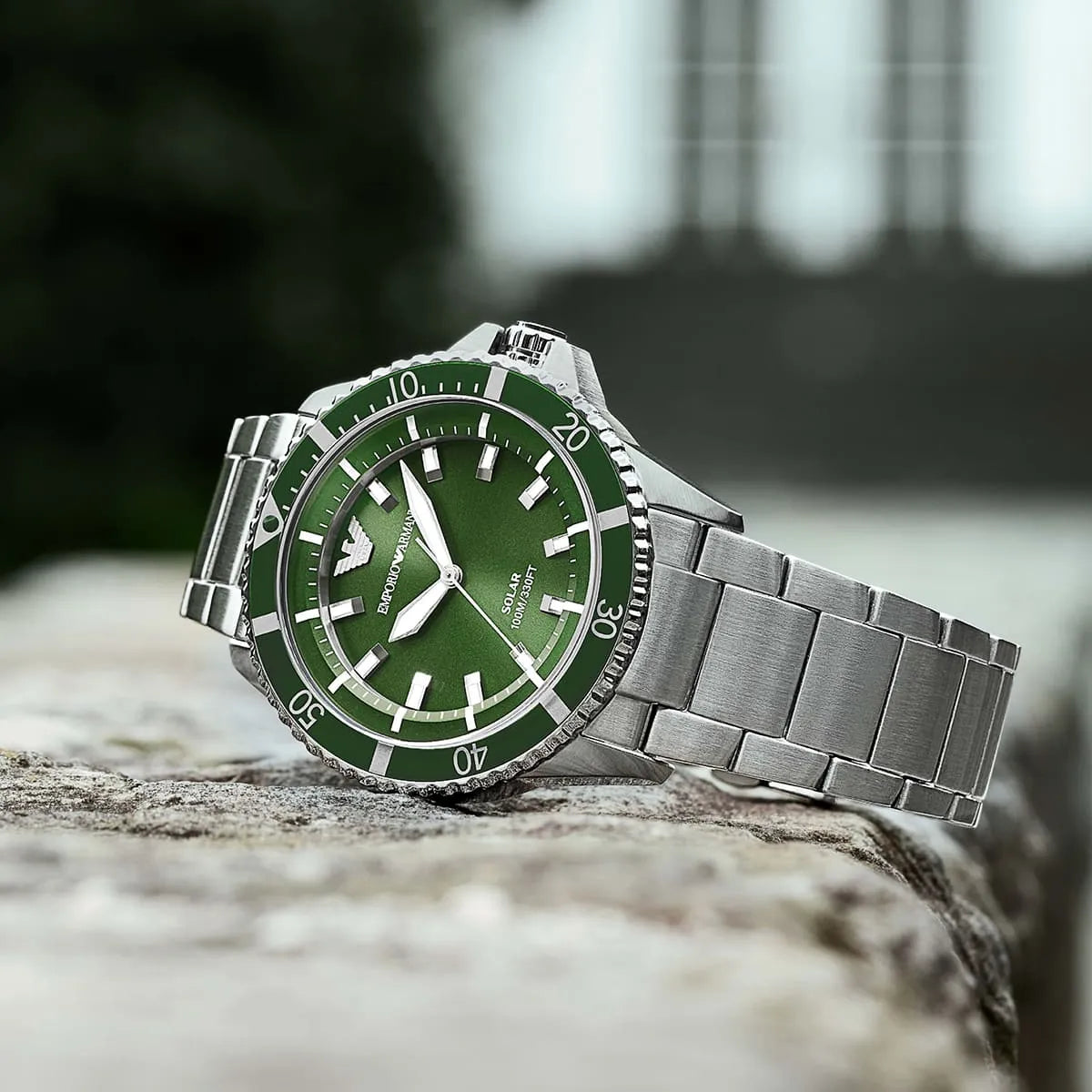 Emporio Armani Sea Explorer Green Dial Silver Steel Strap Watch for Men - AR60088 AR60088 - Image 5