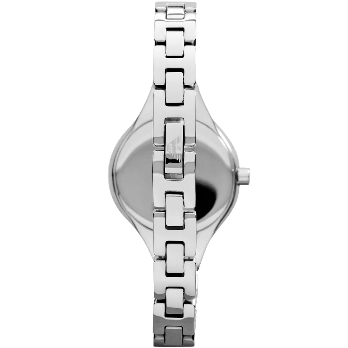 Stainless steel caseback with Emporio Armani engraving
