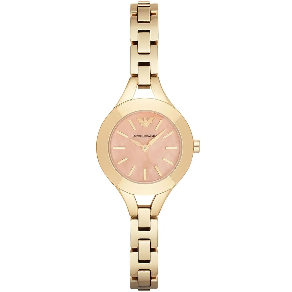 Emporio Armani Chiara women's watch with pink dial and gold-tone stainless steel bracelet