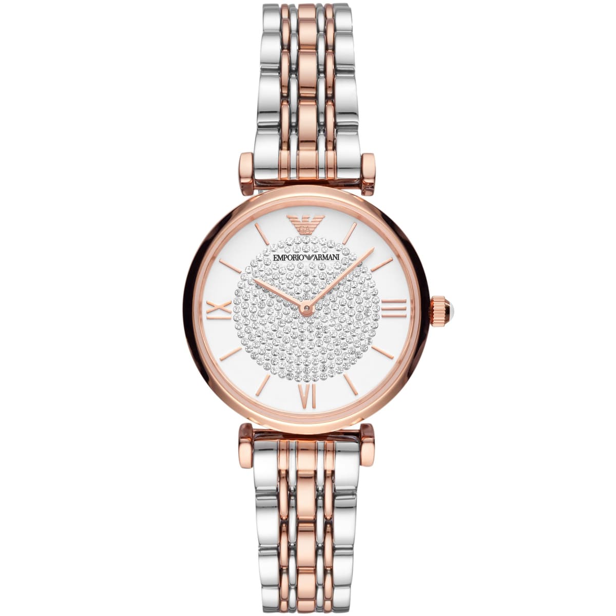 Emporio Armani Gianni T Bar White Dial Two Tone Steel Strap Watch For Women - AR80035 AR80035 - Image 2