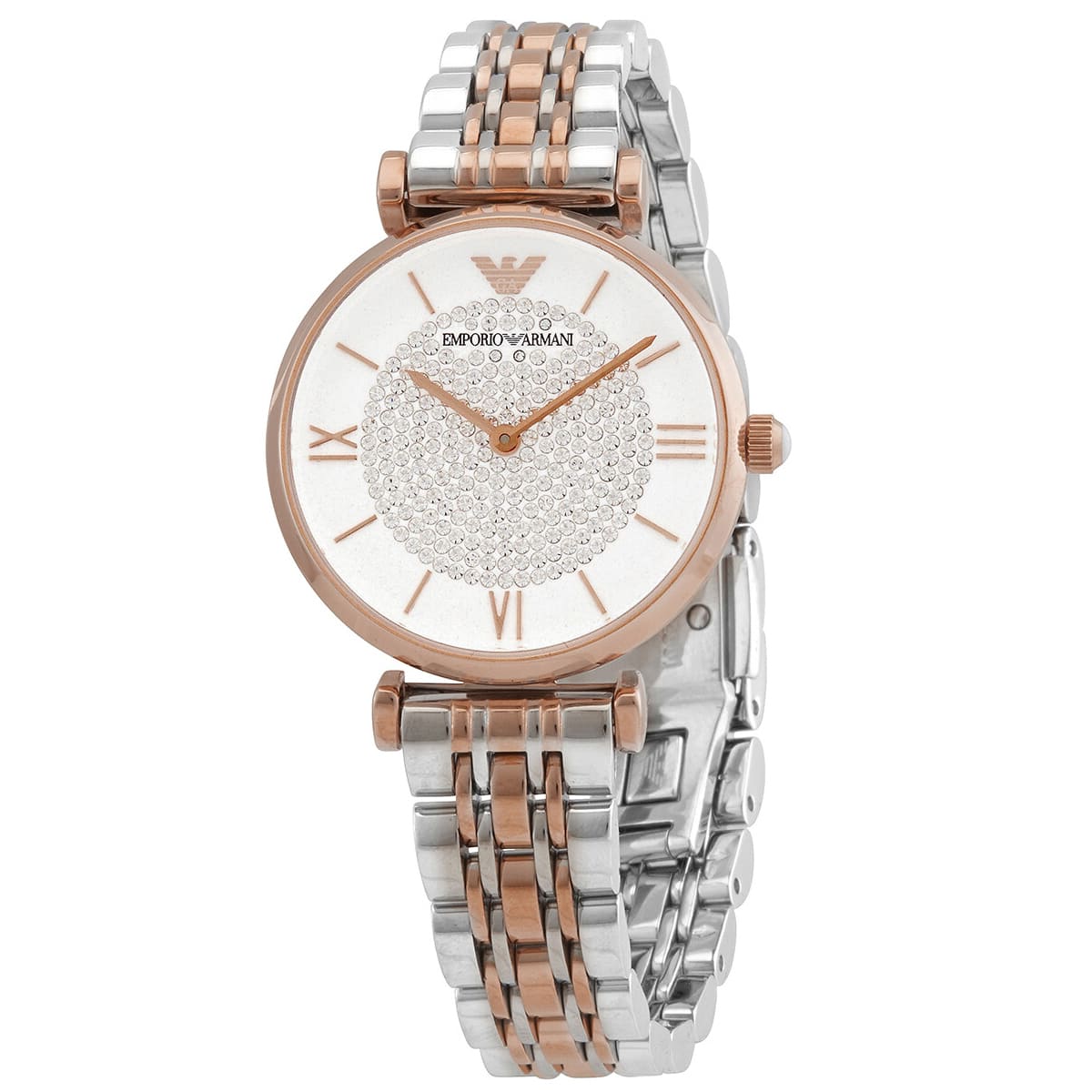 Emporio Armani Gianni T Bar White Dial Two Tone Steel Strap Watch For Women - AR80035 AR80035 - Image 3