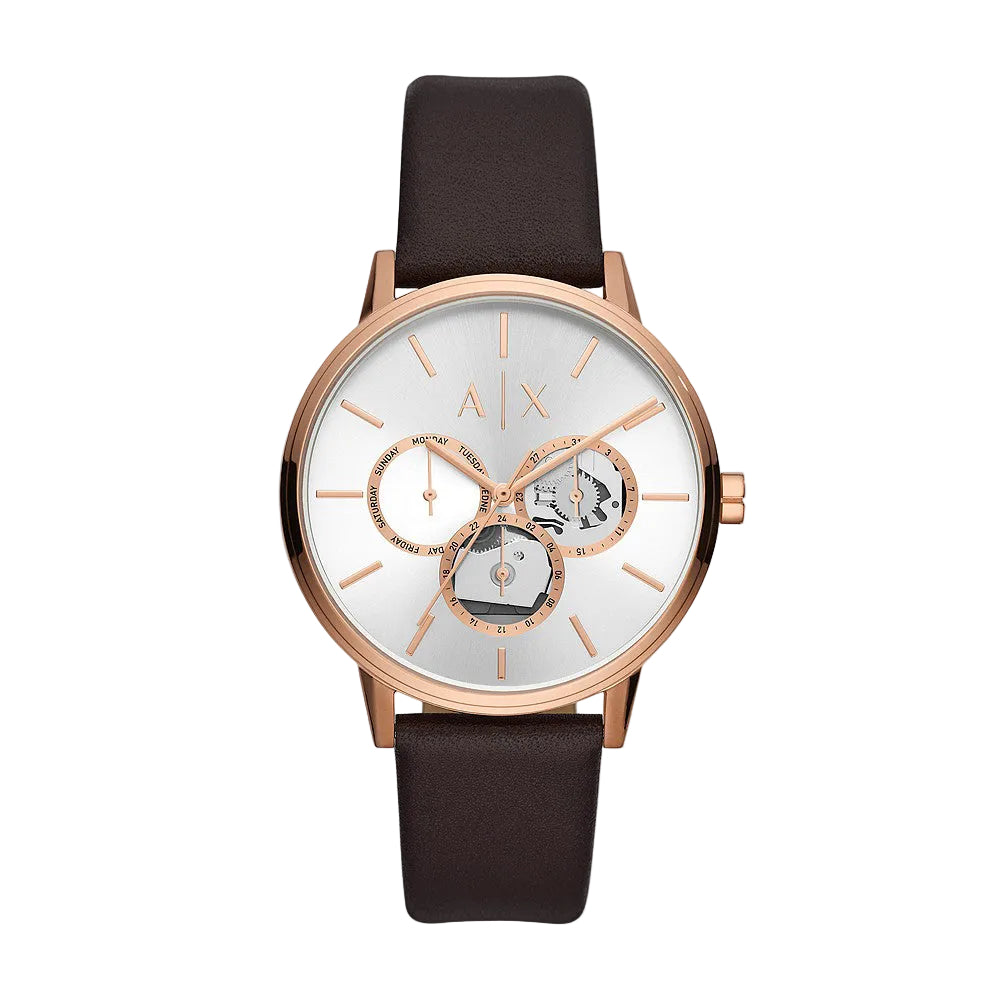 Armani Exchange Cayde Multifunction Brown Leather Men's Watch - AX2756