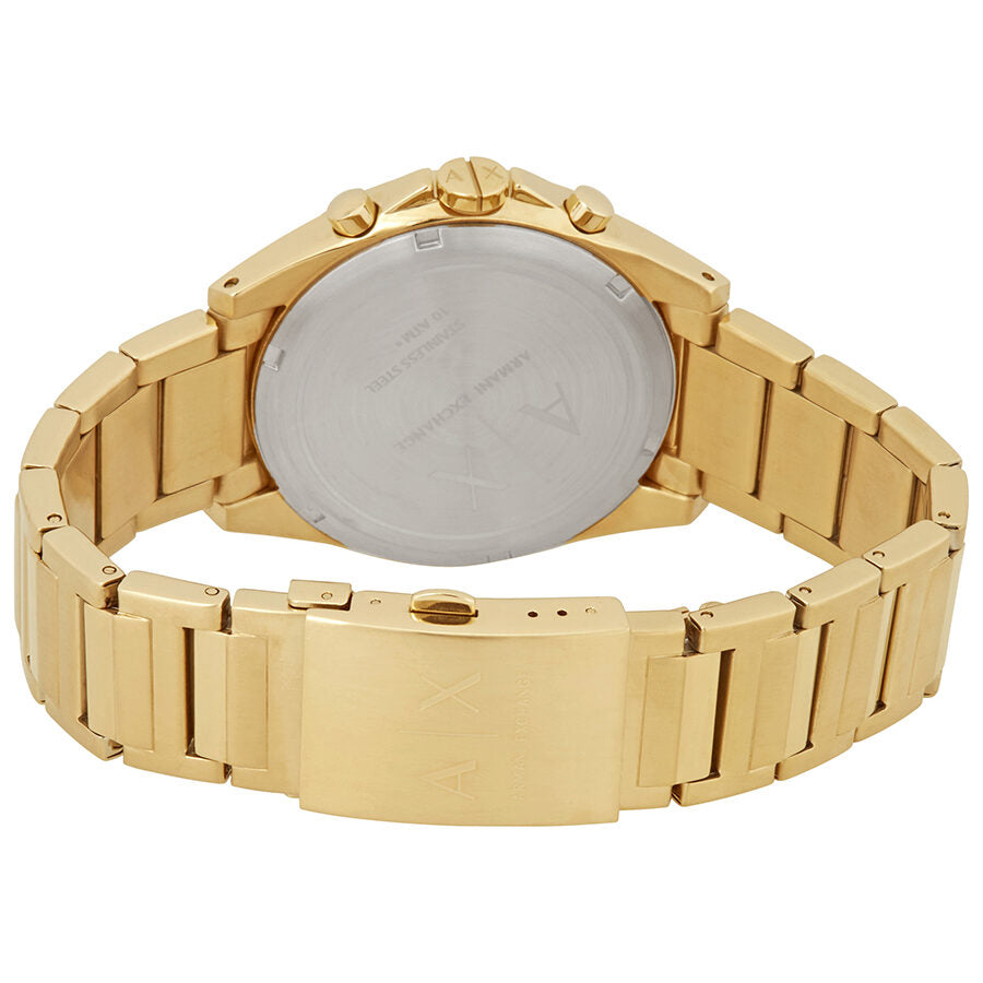 Armani Exchange Drexler all gold watch caseback with stainless steel back