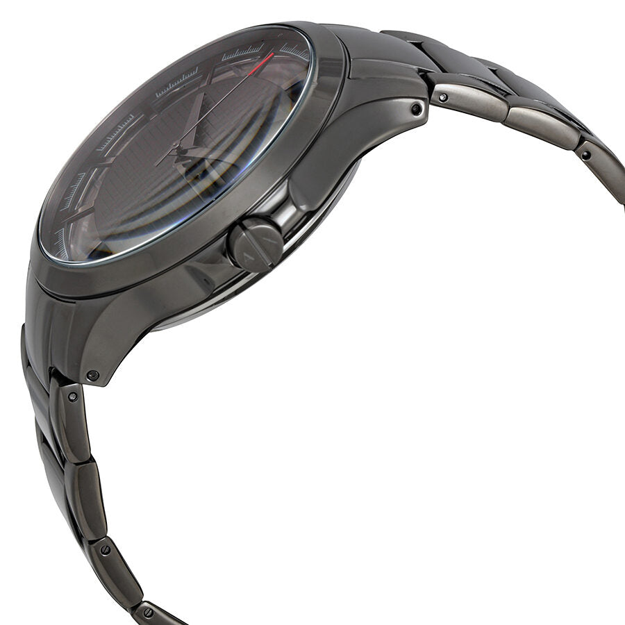 Side angle view of AX2188 showing gunmetal case and bracelet profile