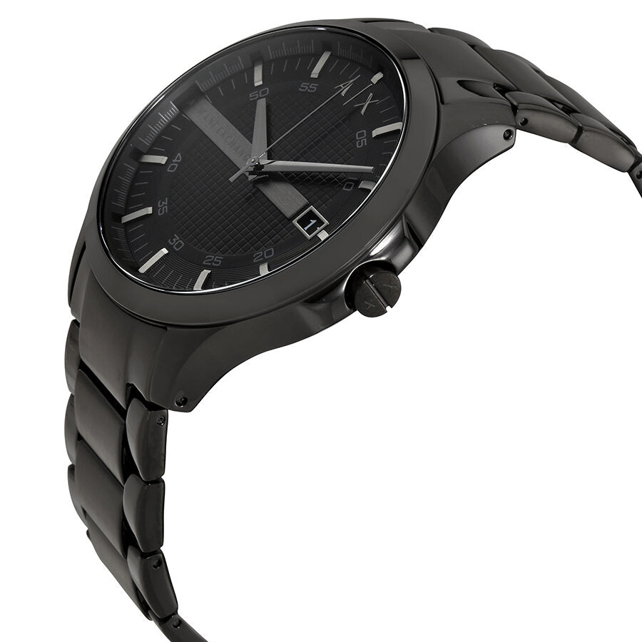 Armani Exchange Hampton AX7101 watch side view showing black case and bracelet