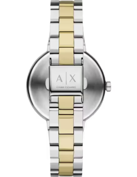Caseback view of Armani Exchange Jackie AX5171 with engraved AX logo