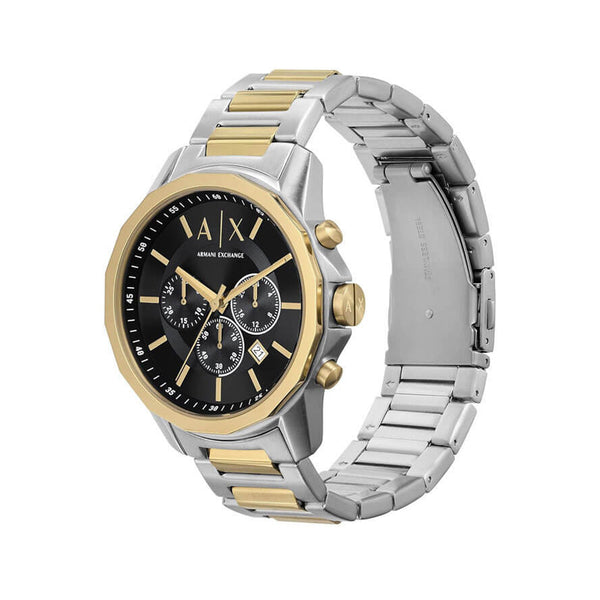 Armani Exchange Men’s Quartz Two Tone Stainless Steel Black Dial 44mm Watch AX7148 ax7148 - Image 2