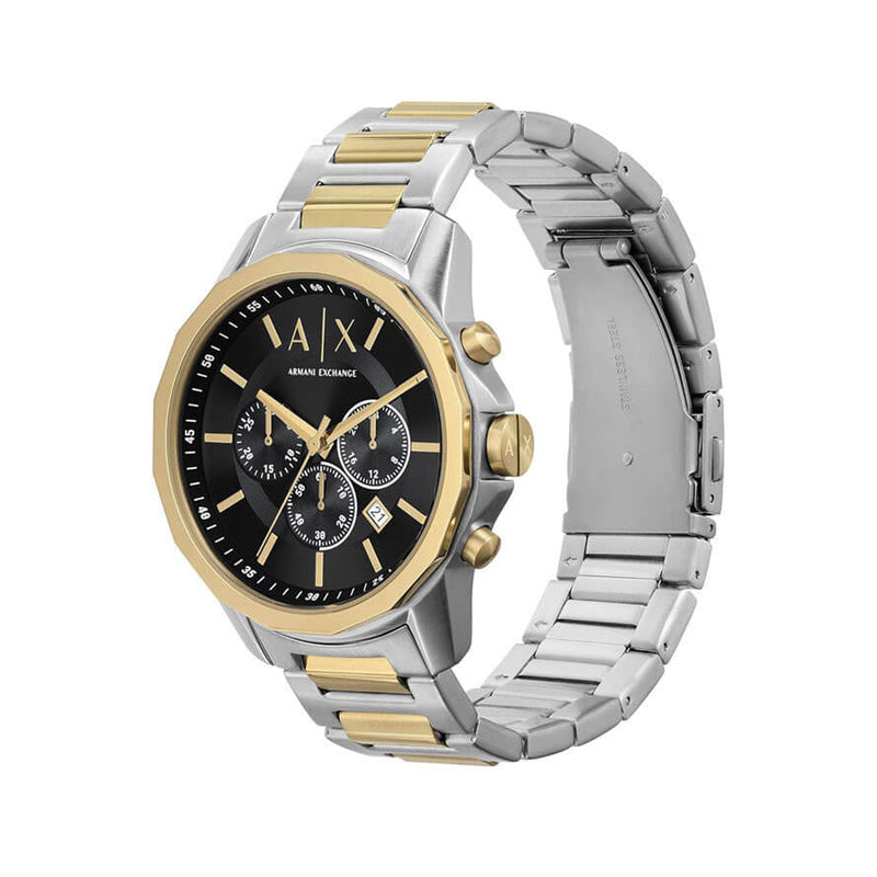 Armani Exchange Men’s Quartz Two Tone Stainless Steel Black Dial 44mm Watch AX7148 ax7148 - Image 2