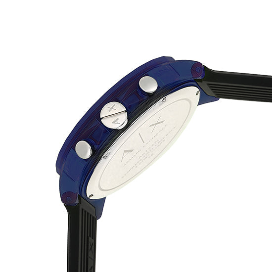 Armani Exchange Outerbanks Blue Silicon Strap Men's Watch AX1339 - The Watches Men & CO #3