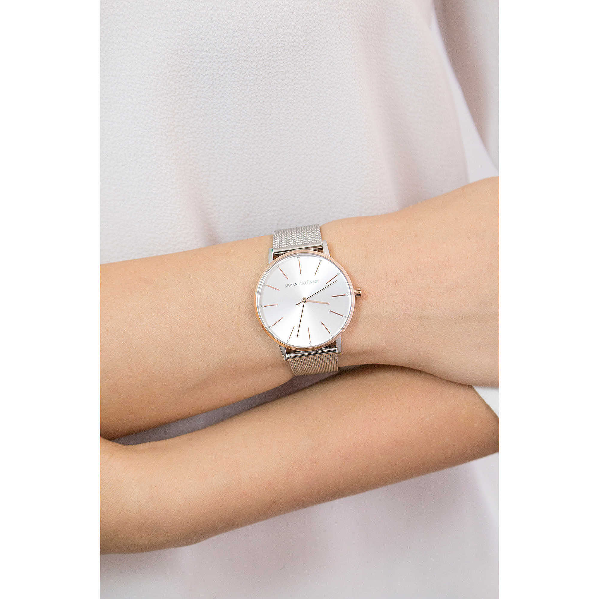 Armani Exchange Quartz Silver Dial Ladies Watch AX5537 - Watch