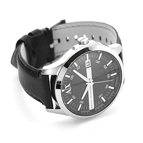 Armani Exchange Whitman Black Dial Black Leather Men’s Watch AX2101 - Watch