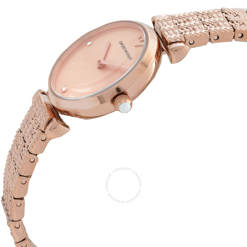 Armani Gianna T-bar Quartz Rose Gold Dial Ladies Watch AR11342 - The Watches Men & Co #2