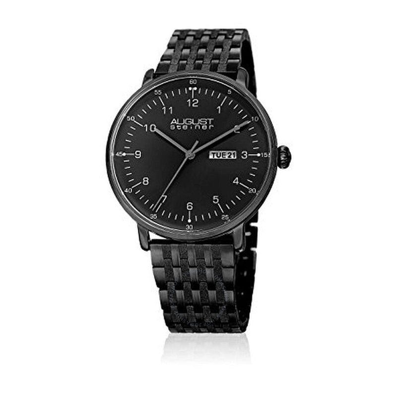 August Steiner Black Dial Black Ion-plated Men's Watch AS8215BK - The Watches Men & Co