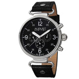 August Steiner Black Dial Black Leather Men's Watch AS8131SSB - The Watches Men & Co