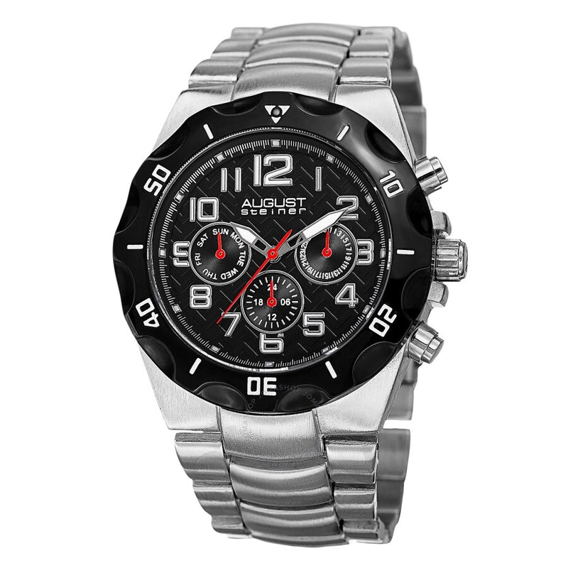 August Steiner Quartz Black Dial Men's Watch AS8161SSB - The Watches Men & Co