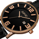 August Steiner Black Dial Rose Gold-tone Metal Black Leather Men's Watch AS8055RG - The Watches Men & Co #2