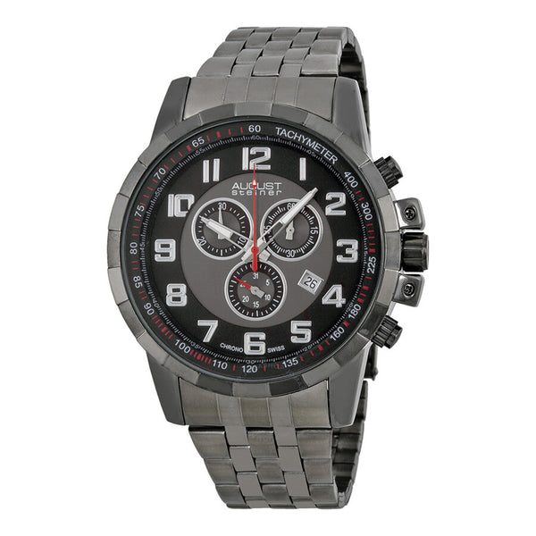 August Steiner Black Dial Black-plated Men's Watch AS8118BK - The Watches Men & Co
