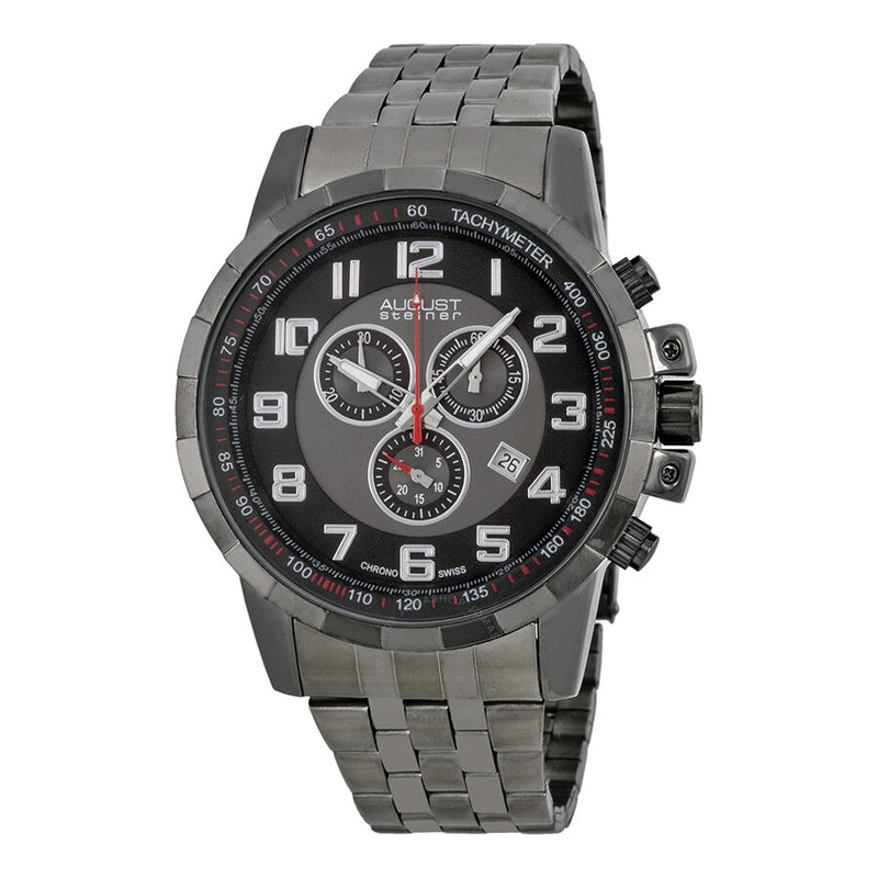 August Steiner Black Dial Black-plated Men's Watch AS8118BK - The Watches Men & Co