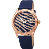 August Steiner Blue and Rose Gold Dial Ladies Watch AS8275BU - The Watches Men & Co