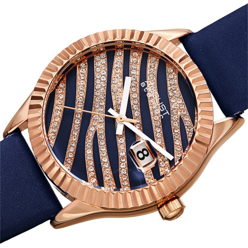 August Steiner Blue and Rose Gold Dial Ladies Watch AS8275BU - The Watches Men & Co #2