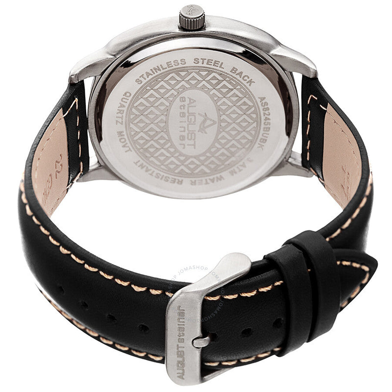 August Steiner Blue Dial Black Leather Men's Watch AS8245BUBK - The Watches Men & Co #3