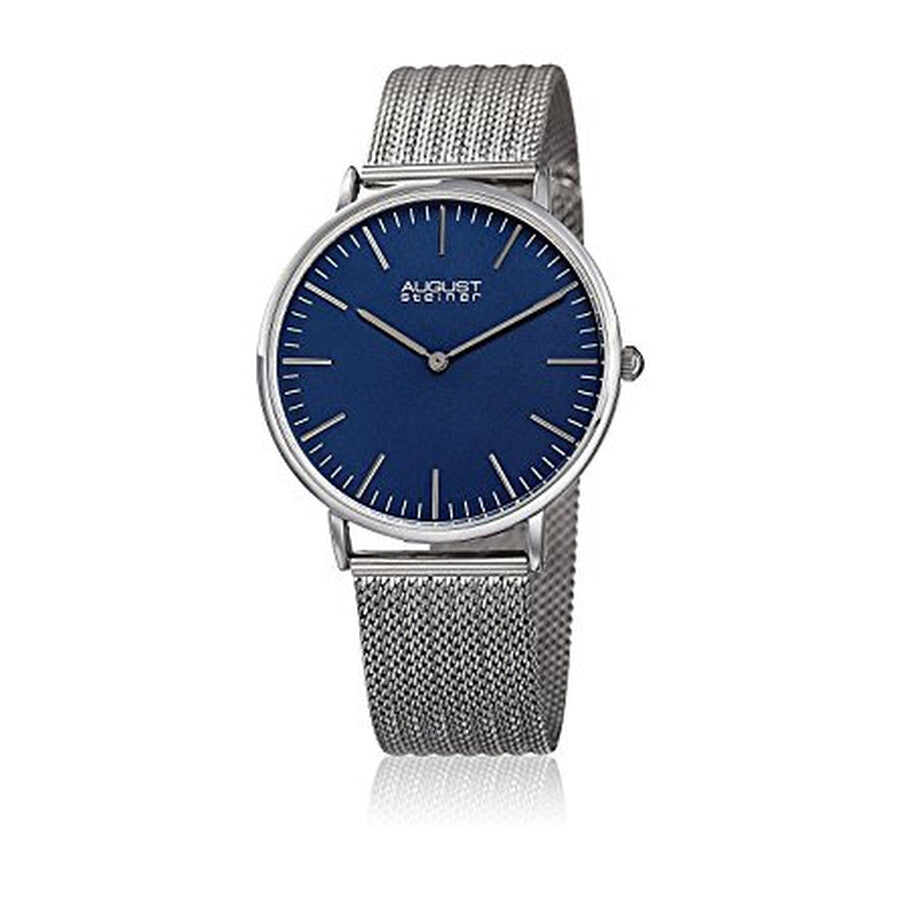 August Steiner Blue Dial Men's Mesh Watch AS8219SSBU - The Watches Men & Co