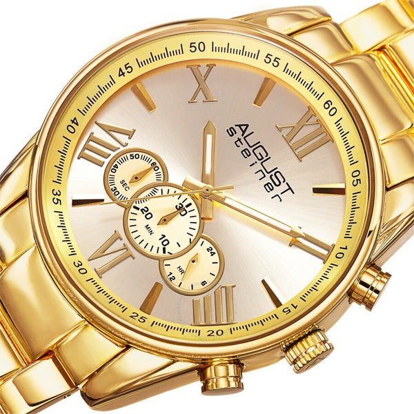 August Steiner Chronograph Quartz Gold Dial Men's Watch AS8163YG - The Watches Men & Co #2